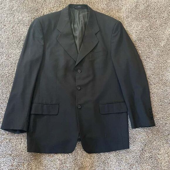 Vito Rufolo Men's‎ Black Wool Suit Jacket Italian Size 43R Career Business
